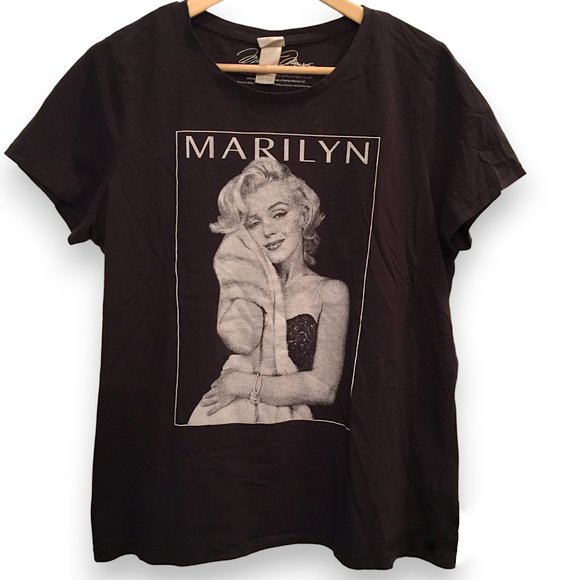 Marilyn Monroe T-Shirt H&M Women's Short Sleeve T shirt Colour Gray Size Large - Picture 10 of 10